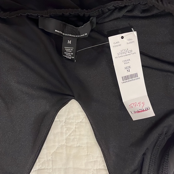 White House Black Market black halter with embroidery Medium. NWT - Picture 2 of 3